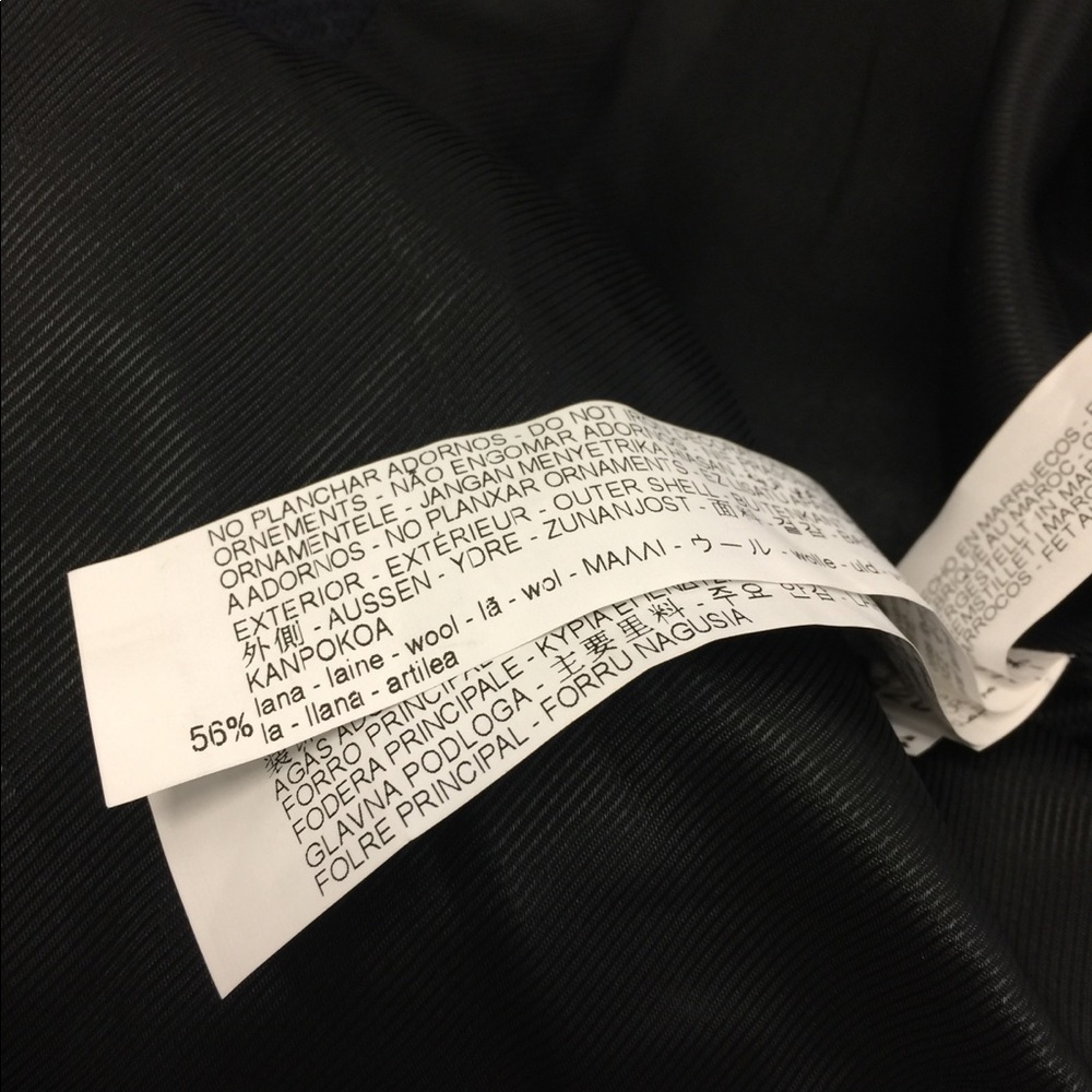 ZARA NAVY BLUE WOOL BLEND DETACHABLE FAUX FUR HOOD COAT WITH POCKETS $129 - Picture 11 of 14